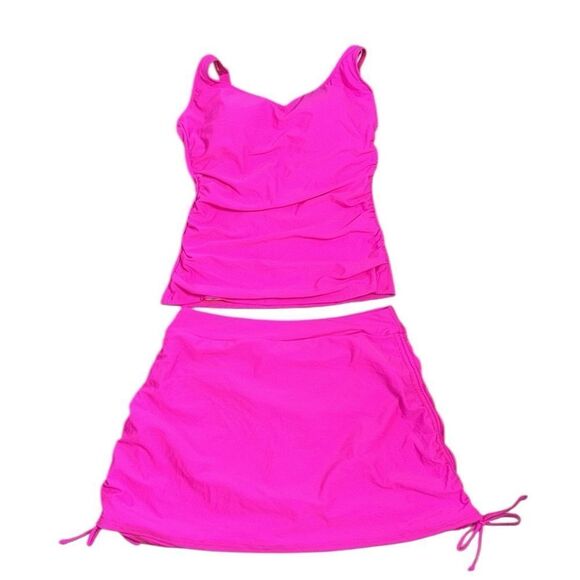 B2Prtiy 2 pcs Pink Tankini Swimwear Wear(Size Medium) - Picture 5 of 11